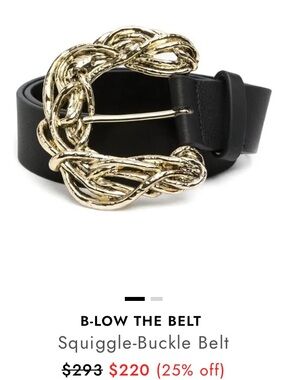 B-Low the Belt Brown Leather Squiggle-Buckle Belt